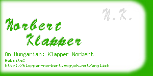 norbert klapper business card